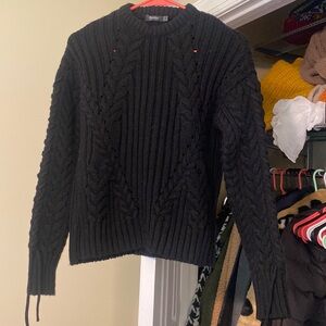Bershka black cable knit sweater